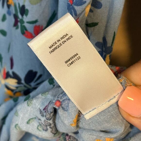 BeachLunchLounge Floral Long Sleeve Button Blouse Size M - Picture 9 of 9